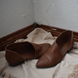 TIME AND TRU Brown Leather Slip Ons